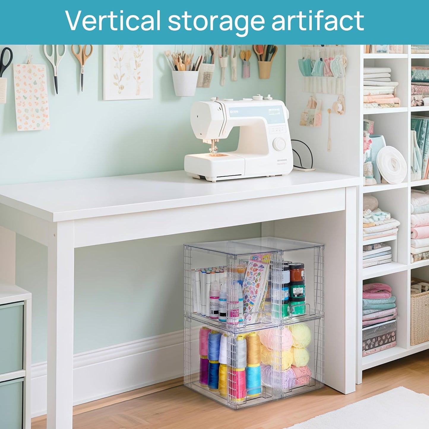 Vtopmart Clear Stackable Storage Drawers - 9.7" High Plastic Organizers for Skincare & Bathroom Supplies | Ideal for Cabinet & Vanity