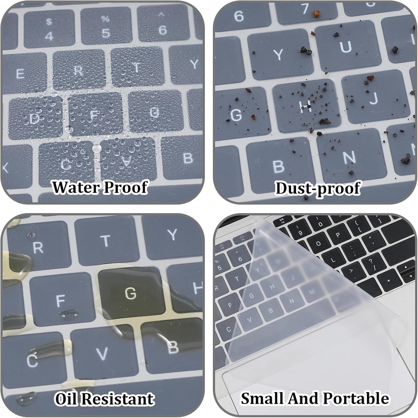 Qulkws 13" 14" Skin Universal Keyboard Cover Protector Skin Ultra Thin Keyboards Covers Protector Silicone Keyboards