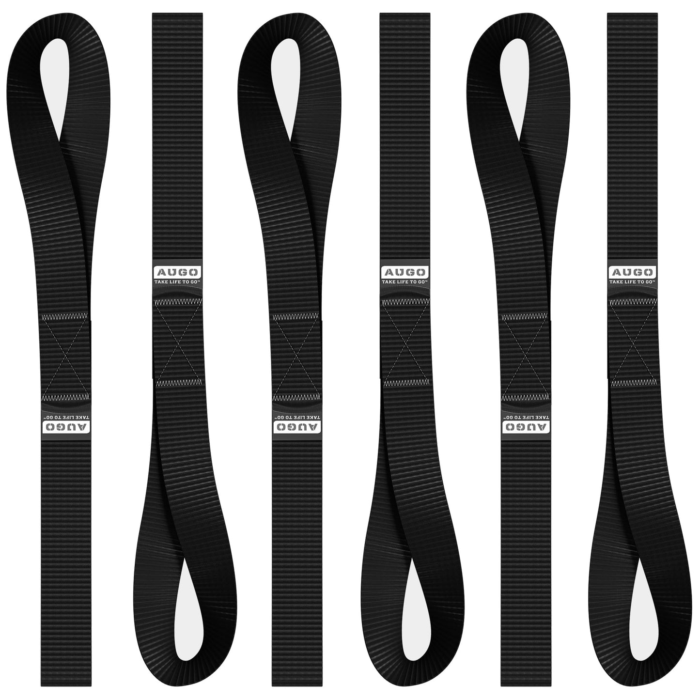 Soft Loop Tie Down Straps - 1,500 Load Capacity & 4,500 Lbs Breaking Strength - 6 Pack - Loops for Securing ATV, UTV, Motorcycles, Scooters, Dirt Bikes, Lawn & Garden Equipment - by AUGO