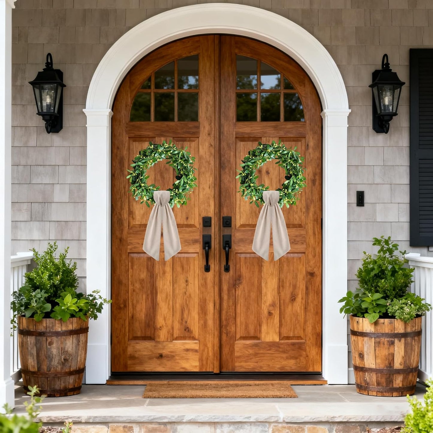 Regine Switzerland 2 Pack Burlap Wreath Sash - Blank Linen for Spring Garland & Holiday Decor