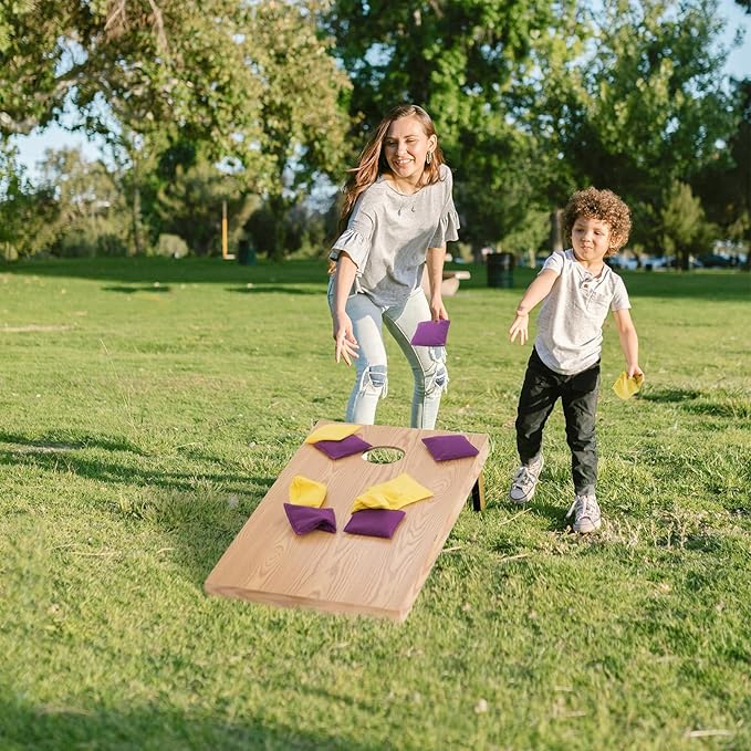 Set of 8 Regulation Cornhole Bags Double Sided, Weather Resistant Bean Bags for Cornhole Toss Game, Corn Hole Beans Bags with Tote Bag