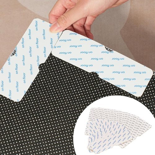 Heavywood Non-Slip Rug Grippers - Reusable Double-Sided Carpet Tape for Area Rugs | 8 Pack