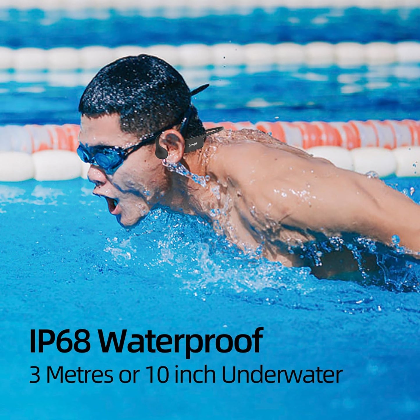 32GB MP3 Swimming IPX8 Swimming Headset 8-Hour Tayogo Waterproof Player for Laps | Bone Conduction Headphones |