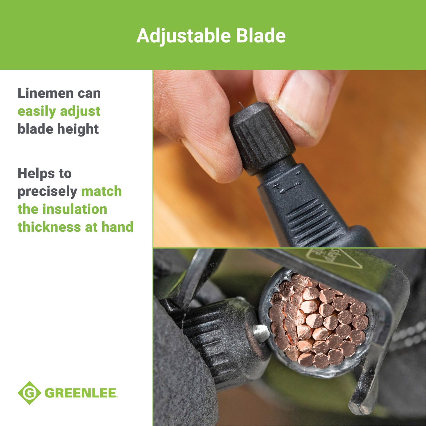 Greenlee 1903 7" Pocket Cable Stripping Tool with High-Carbon Steel Blade, 8 AWG - 1250 Kcmil