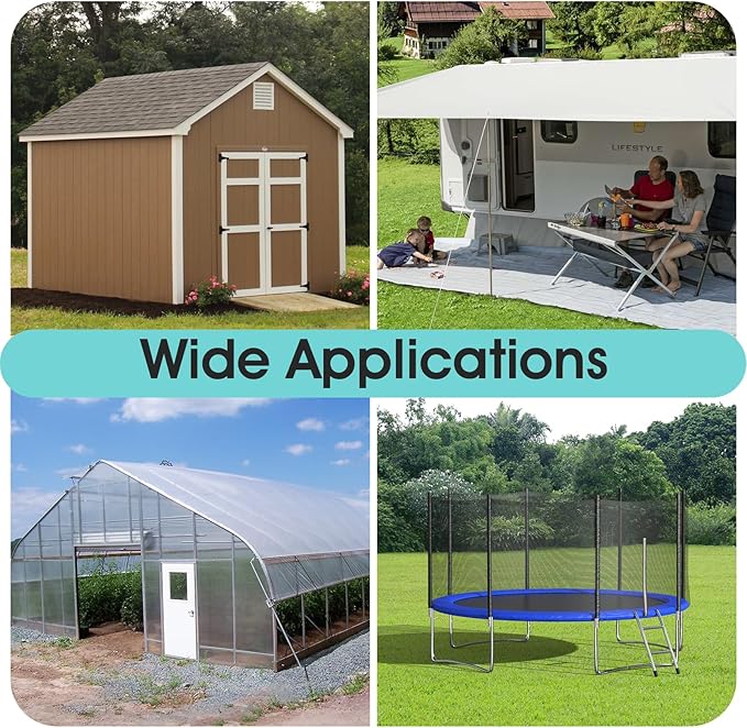 Ground Anchors Screw in Payivsve, Multi-Purpose Trampoline Stakes Heavy Duty, 3" Wider Spiral Mobile Home Anchors Hurricane Earth Anchor for Trampoline, Storage Shed, Swing Sets, Carports(13"-6pcs)