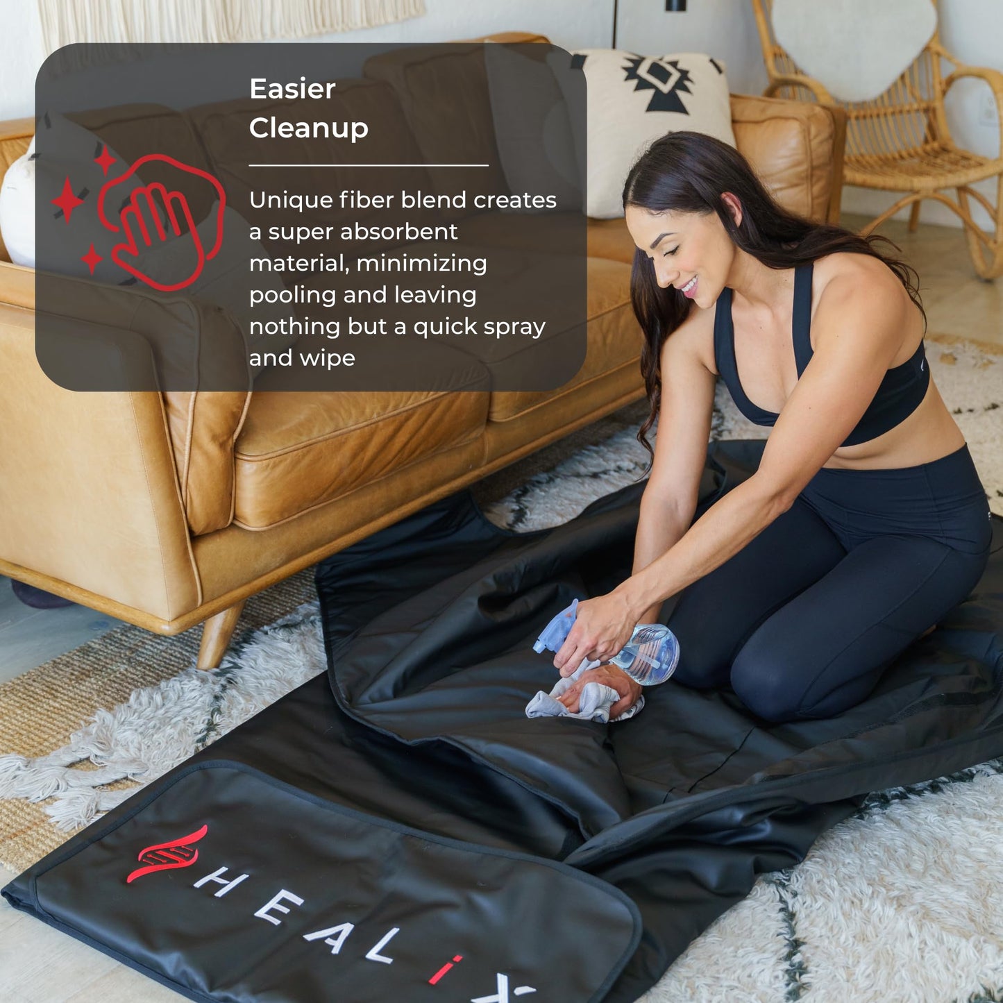 Healix Comfort Sauna Blanket Insert – Ultra-Soft Sauna Towel Liner Made of 65% Rayon & 35% Organic Cotton for Infrared Sauna Blanket | Washable, Quick-Dry Blanket Towel for Portable Home Sauna