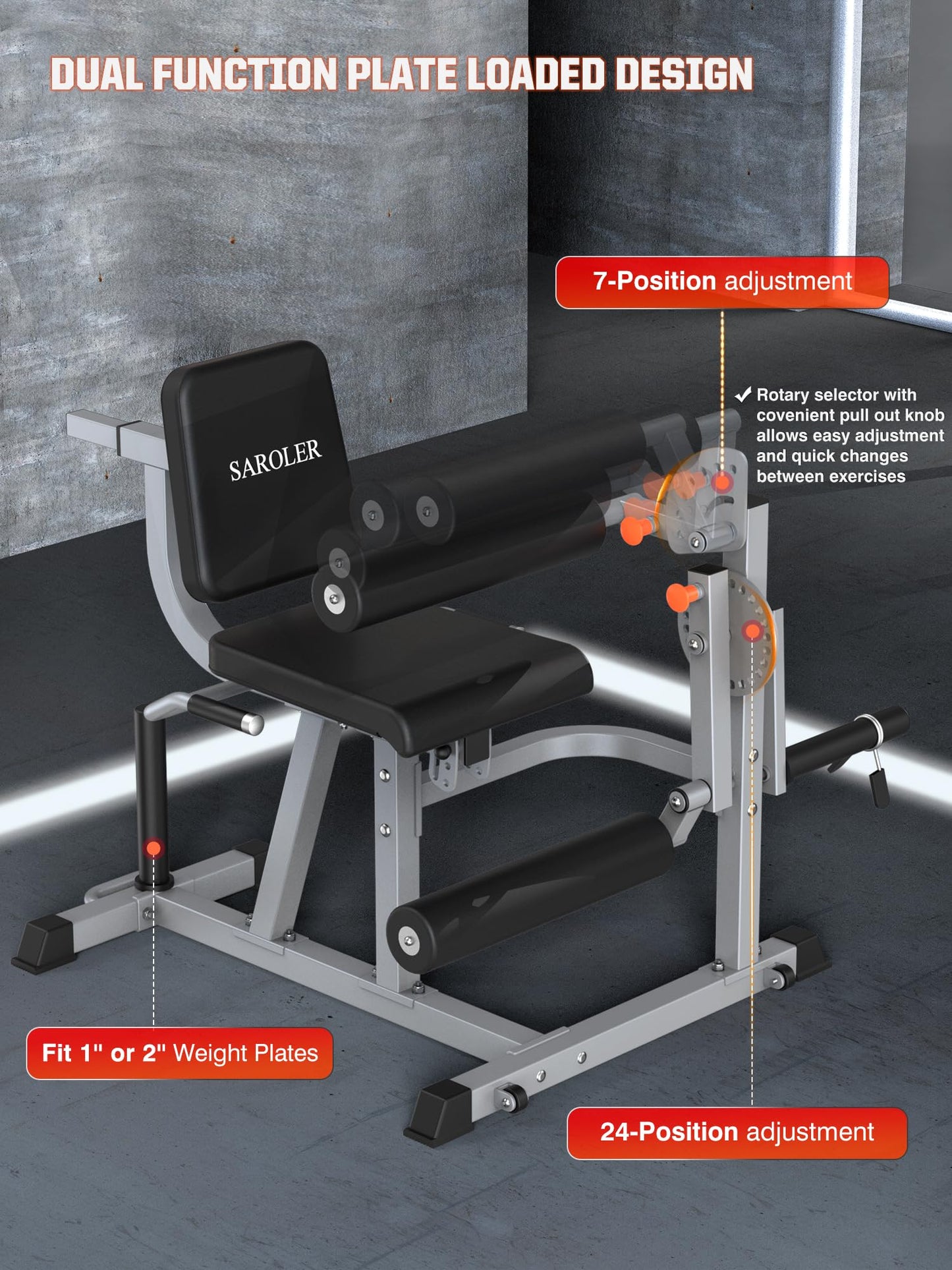 Leg Extension and Curl Machine, Lower Body Leg Press Machine,3-in-1 Home Gym Wrokout,Target Quadriceps and Hamstring Muscles