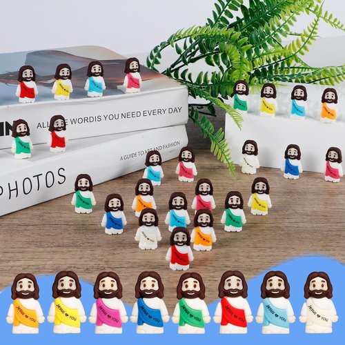 Little Jesus Figurines - 30PCS Mini Religious Figures in 10 Colors | Perfect for Easter Gifts & Christian Celebrations