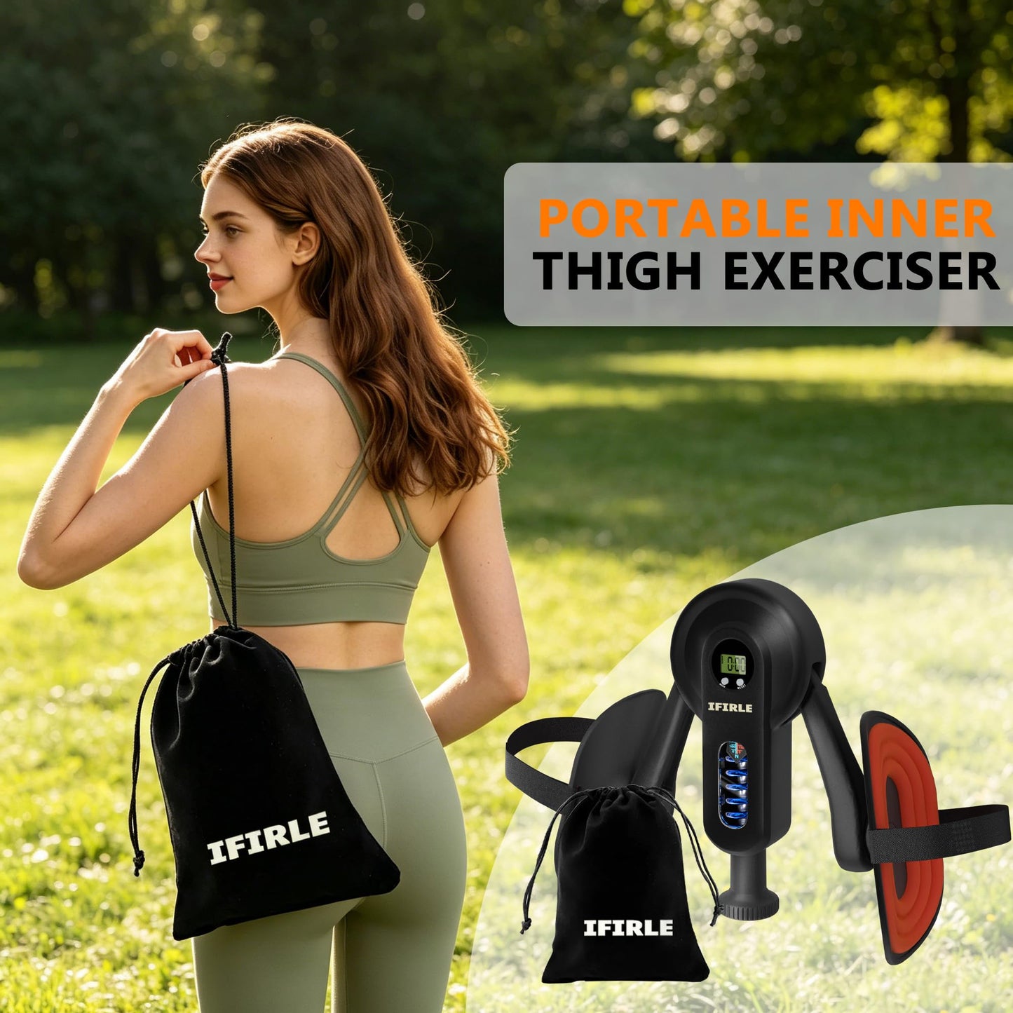 iFirle Pelvic Floor Exercise Devices, Thigh Master Kegel Exerciser 90/135lb Adjustable Pelvic Floor Muscle Trainer with Digital Counter, Resistance Band Straps for Women Men Shaping Home Gym
