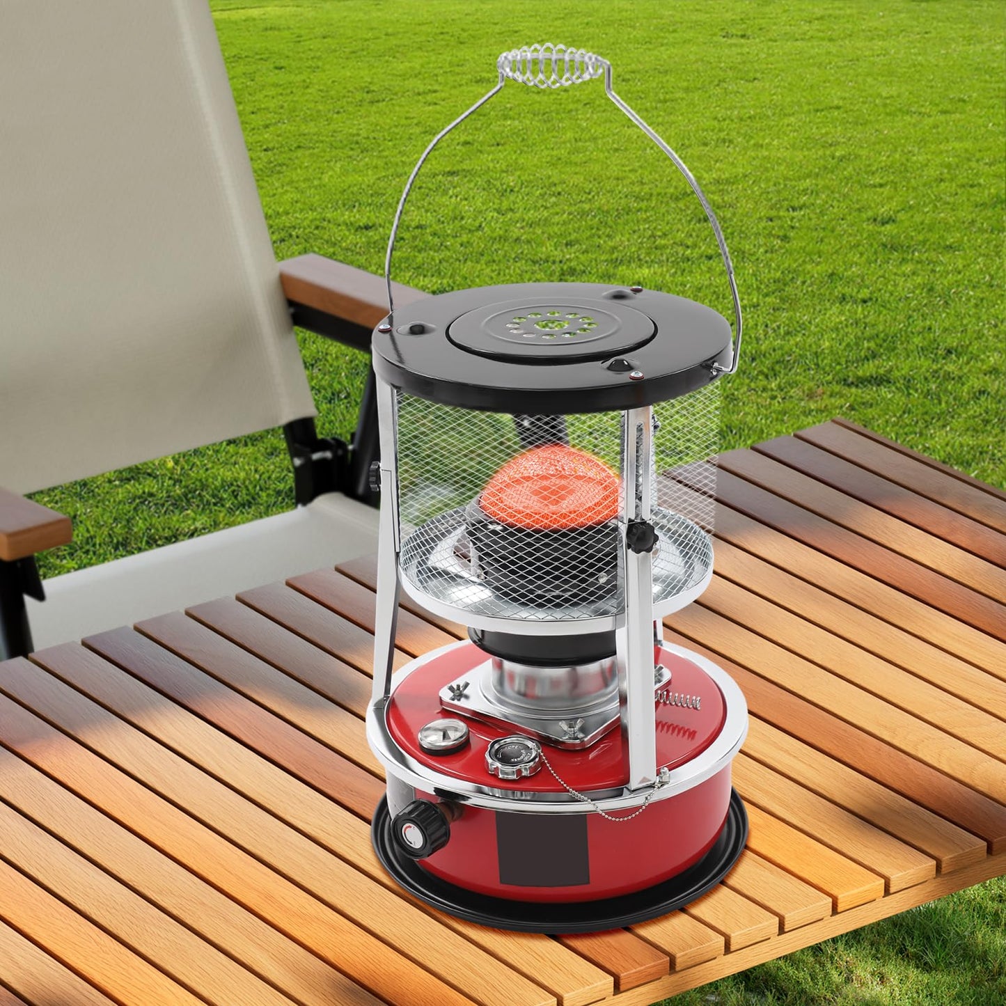Kerosene Heaters, Portable Kerosene Space Heater W/Cotton Wick, 8000 Btu & Adjustable Height For Garages, Poorly Insulated Rooms, Outdoor Work Areas.