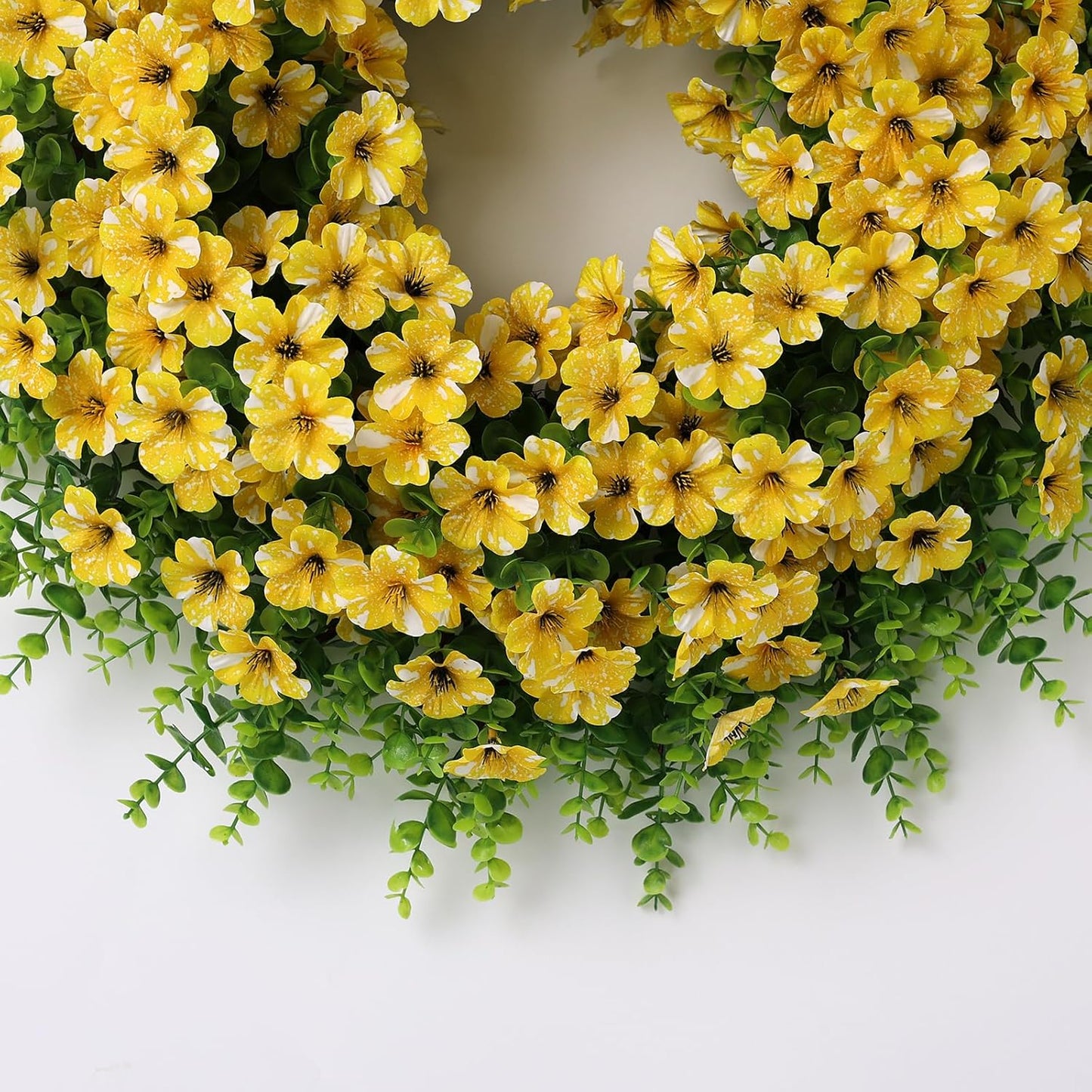 Regine Switzerland 26" Artificial Flower & Eucalyptus Wreath - Faux Morning Glory & Eucalyptus for Spring/Summer Decor