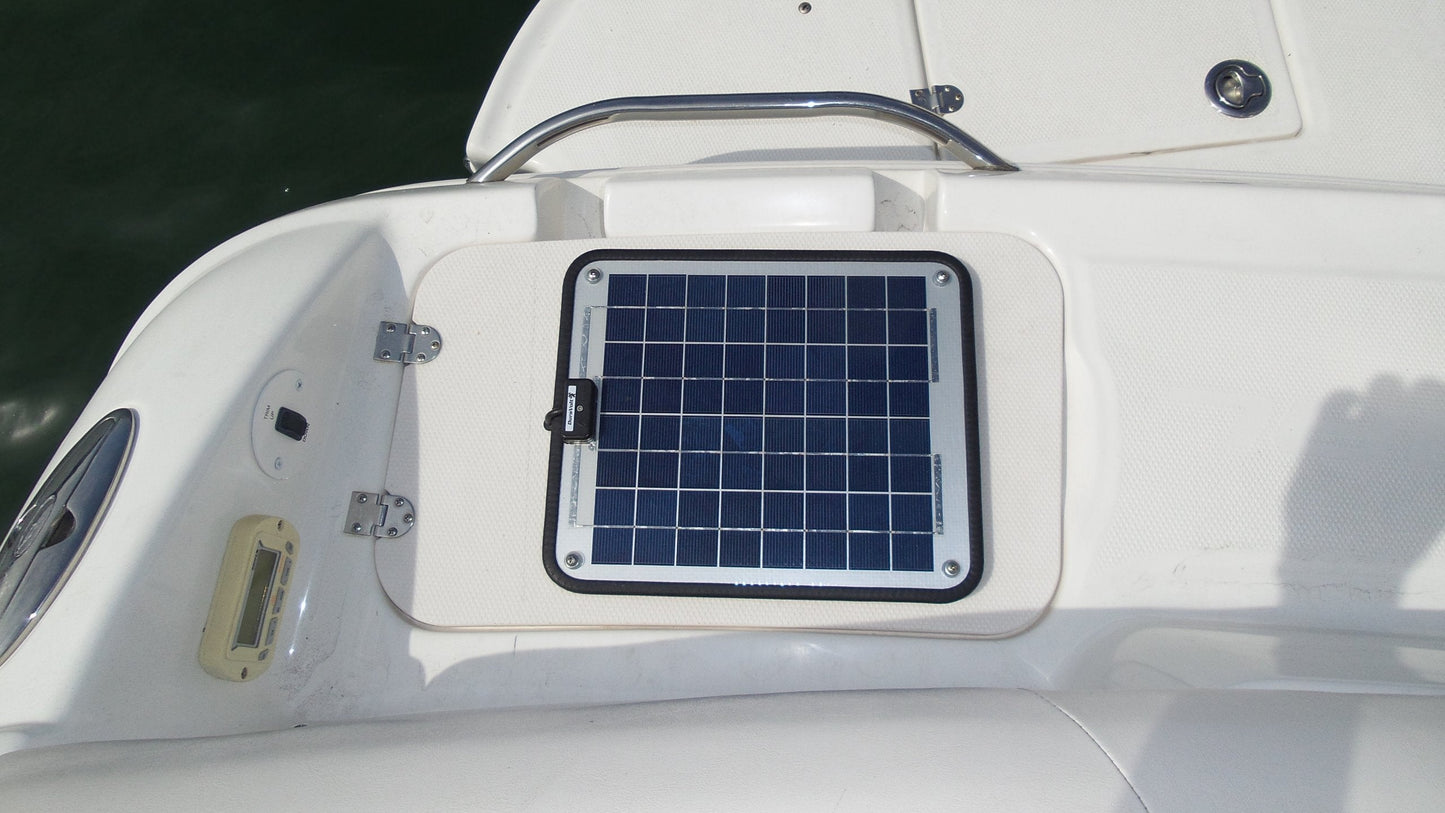 Sale ! Solar Maintainer for 2 or More 12Volt Deep Cycle Marine Batteries Connected in Parallel Trolling Motor - No Experience Plug & Play Design. Dimensions 14.1" L x 15.7" W x 1/4" Thick. 10' Cable.