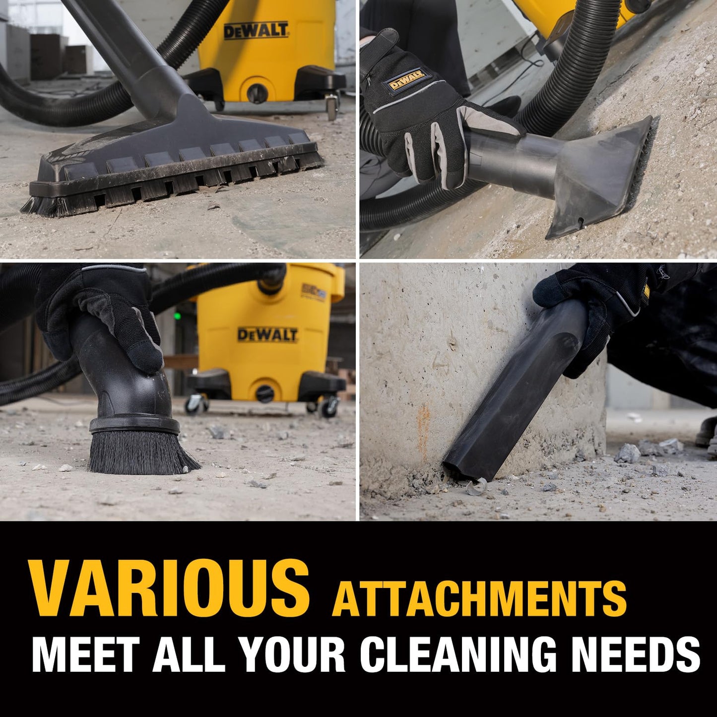 DEWALT 12 Gallon STEALTHSONIC Shop Vacuum Wet and Dry, 5.5 Peak HP Ultra Quiet Shop Vac with Powerful Suction, Wet Dry Vacuum Cleaner DXV12P-QTE with 6 Dust Bags for Jobsite, Garage, Workshop & Auto