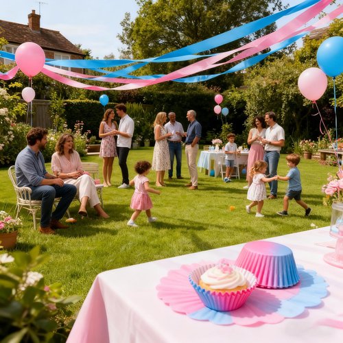 LUUDYOTU 100 Pcs Gender Reveal Cupcake Liners, Pink and Blue Baking Cups, Muffin Paper Wrapper Decorations for Birthday Party, Baby Shower(Gradient 100Pcs)