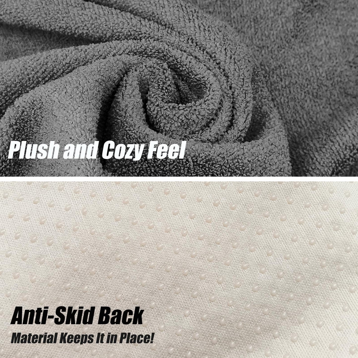 2 Pack Waterproof Sweating Car Seat Cover for Post Gym Workout, Running, Swimming, Beach and Hiking, Universal Fit Non-Slip Towel Bucket Seat Protector for Cars SUV Trucks, Machine Washable (Gray)