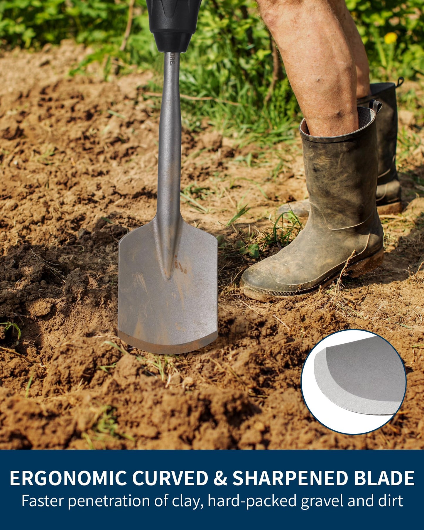 SDS Max Floor Scraper, Firecore 6 Inch SDS Max Thinset Removal Scaling Chisel Tool for Rotary Hammer Drill, SDS Max Clay Spade 4-1/2 in. x 17 in. Steel Drill Shovel Bit for Digging in Gardening