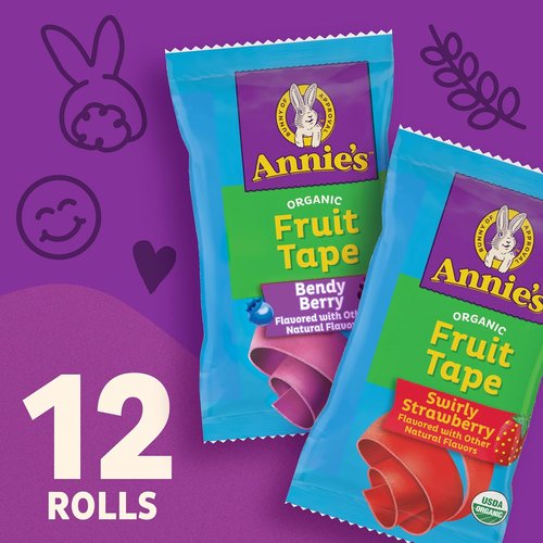 Annie's Organic Fruit Tape - Swirly Strawberry & Bendy Berry Variety Pack | Gluten-Free, 12 Rolls, 9 oz