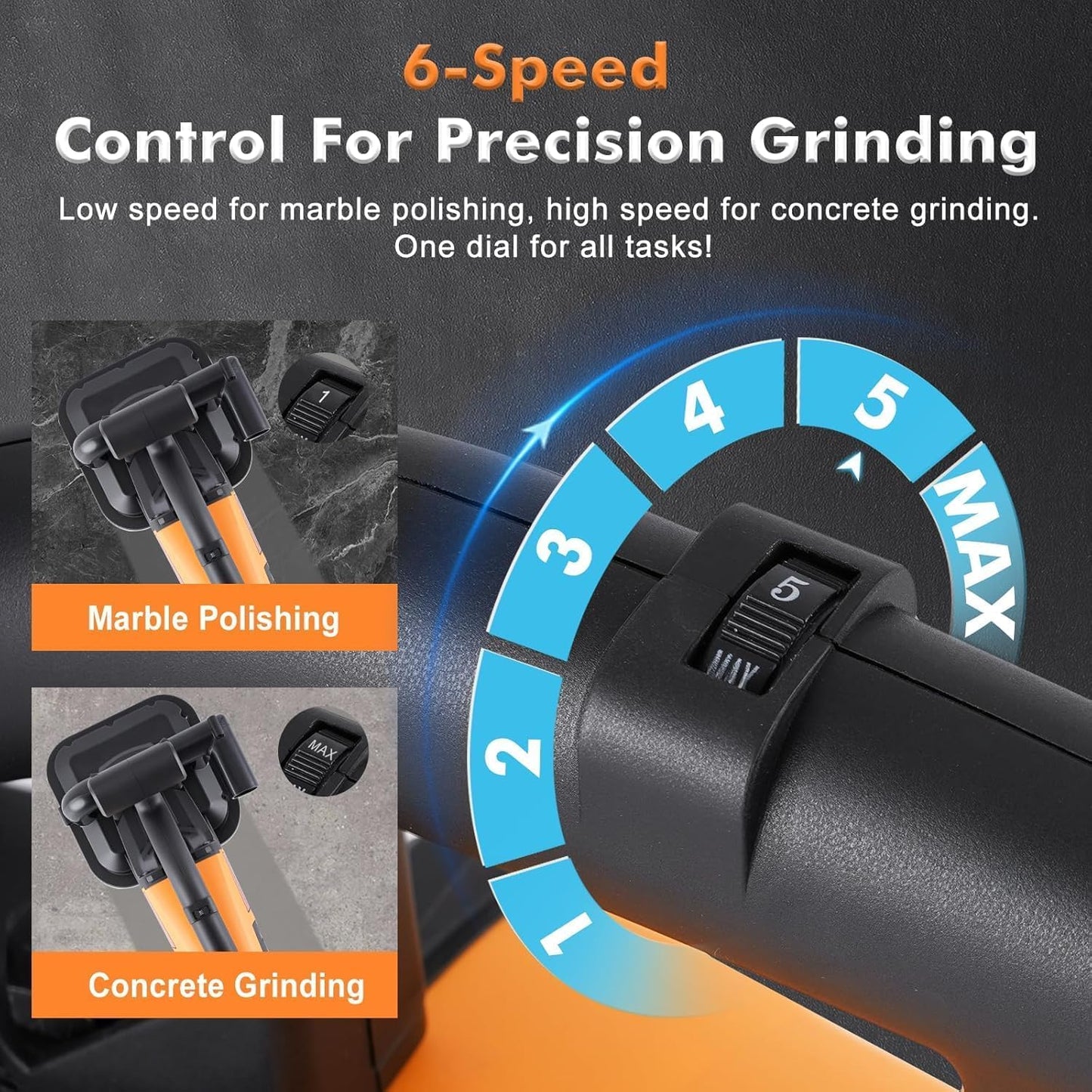 YUCHENGTECH 4 Head Concrete grinder Set 4" Concrete Floor Grinder 3800W Concrete Surface Planer with Dust Extraction Shroud Auxiliary Wheels for Grinding Concrete Cement Marble