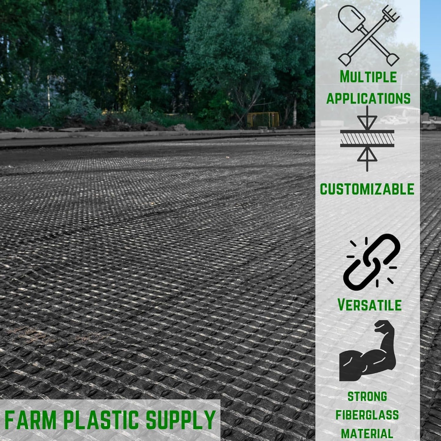 Farm Plastic Supply - Retaining Wall Geogrid - Driveway Stabilization Grids, Gravel Grid Walls Geocell Geogrid for Retaining Wall (6.25' x 288')