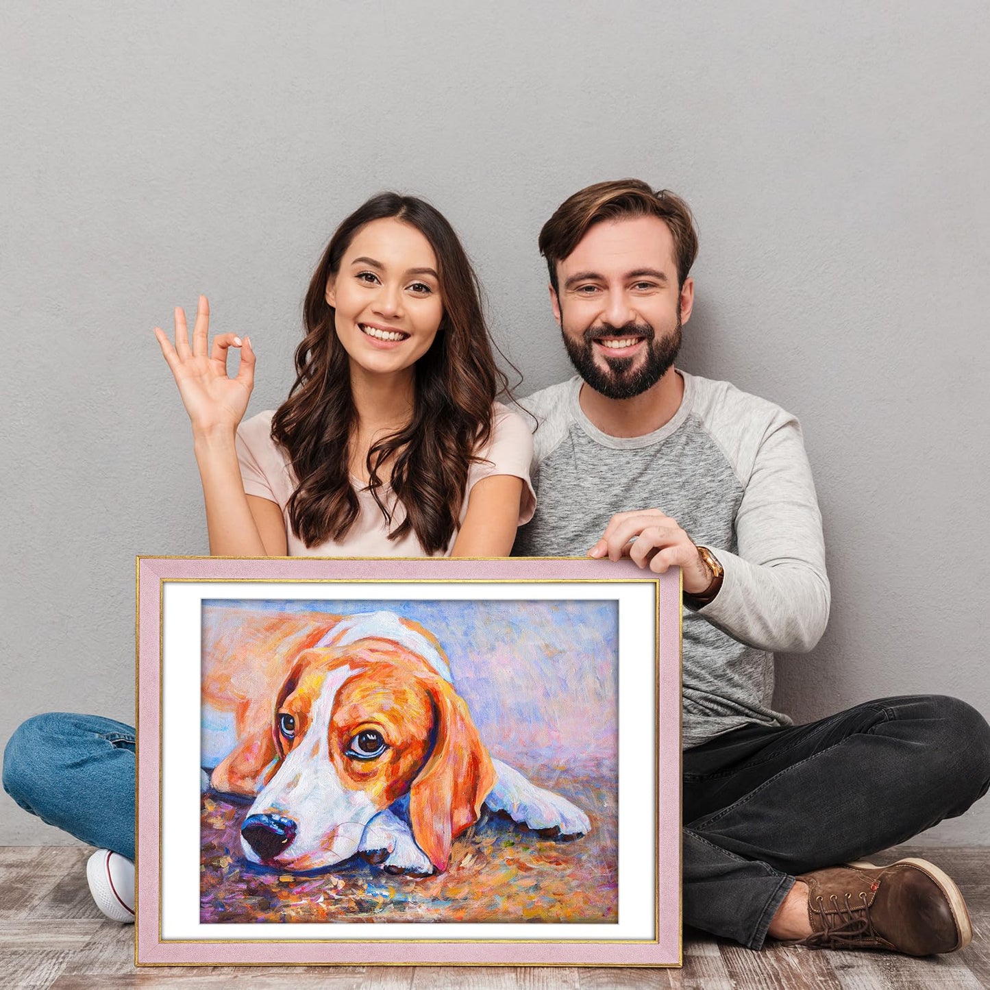 euwazram Suede 24x36 Frame - Single Frame, Christmas Elegant Pink 24 x 36 Poster Frame, 24x36 Picture Frame for Artwork Puzzles Photos and Movie Posters