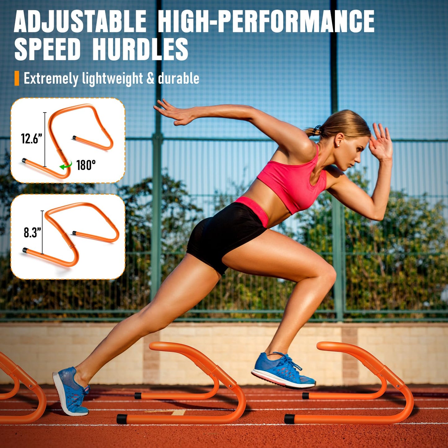 MUROZA Agility Ladder, Agility Speed Training Equipment Set, 20ft Speed Ladder, 12 Soccer Cones, 4 Hurdles, Jump Rope, Running Parachute, Soccer Football Basketball Training Equipment Accessories