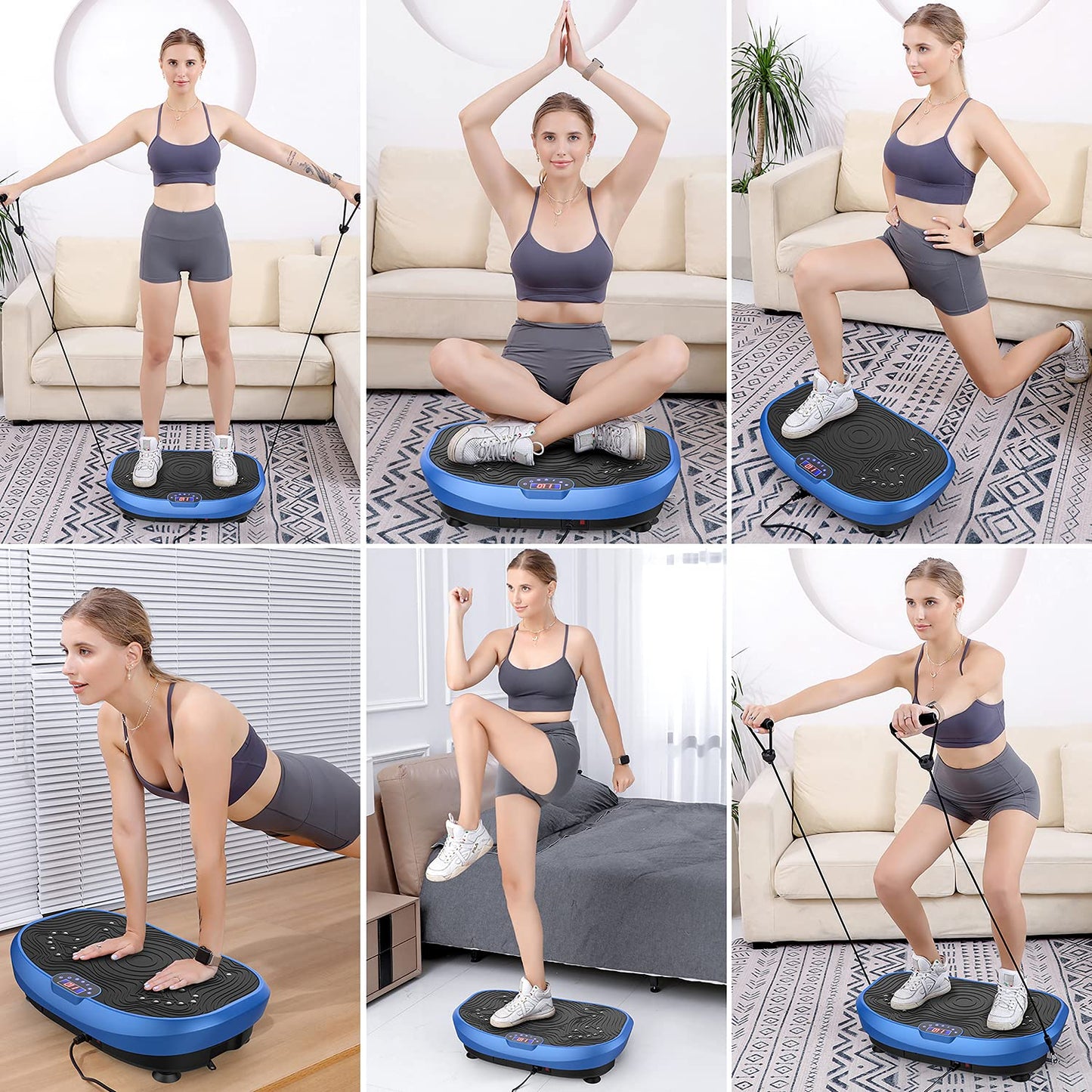AXV Vibration Plate Exercise Machine Whole Body Workout Music Vibrate Fitness Platform Lymphatic Drainage Machine for Weight Loss Shaping Toning Wellness Home Gyms Workout