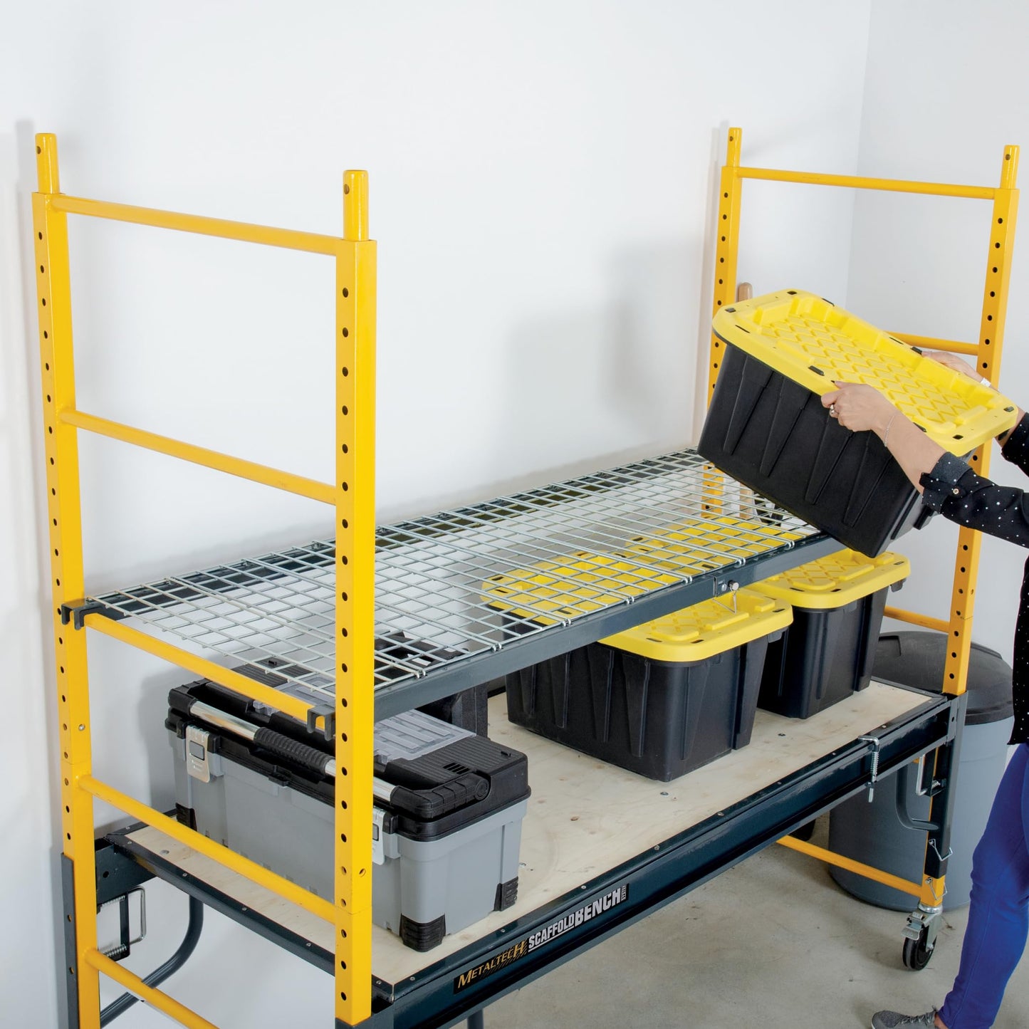 Metaltech Storage Shelf for Interior Scaffolding, Heavy Duty 200 lb Capacity, Metal Shelves for Storage, Shelf Organizers, Scaffolding Accessories, Storage Racks and Shelving