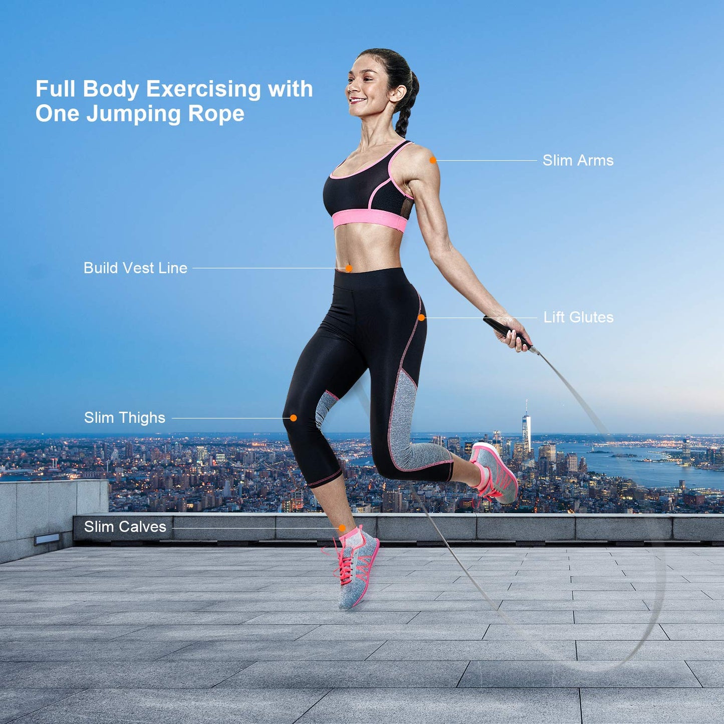 New 2026 Version Jump Rope, High Speed Weighted Jump Rope - Premium Quality Tangle-Free - Self-Locking Screw-Free Design - Jump Ropes for Fitness - Skipping Rope for Workout Fitness, Crossfit & Home Exercises (Black)