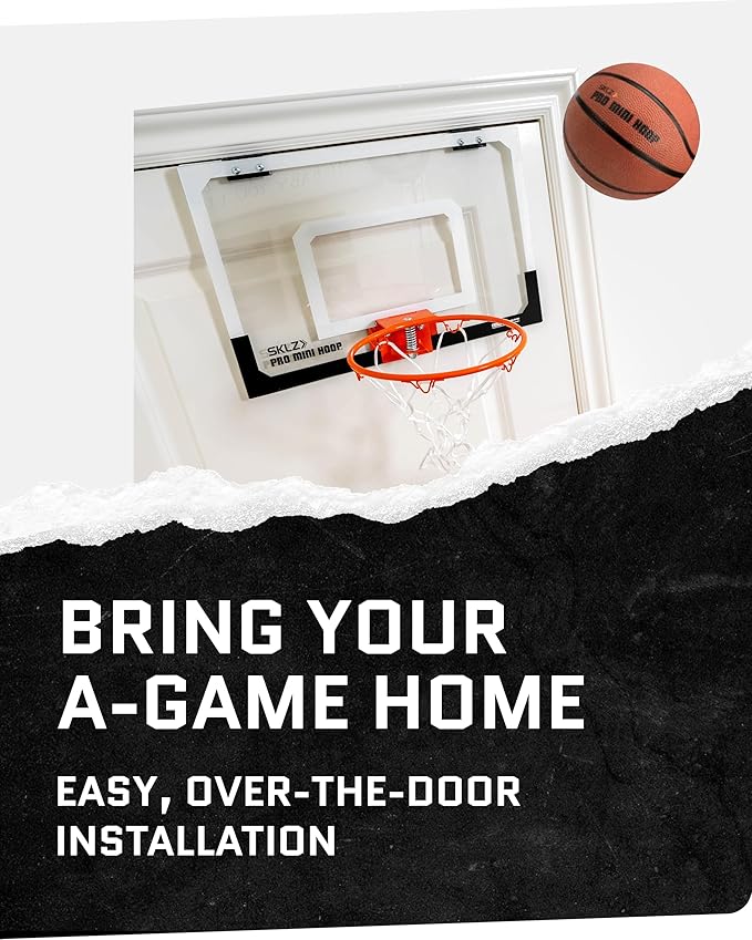 SKLZ Pro Mini Indoor Basketball Hoop - Over The Door ??Portable - Great For Home, Dorms, Offices, and Gifts