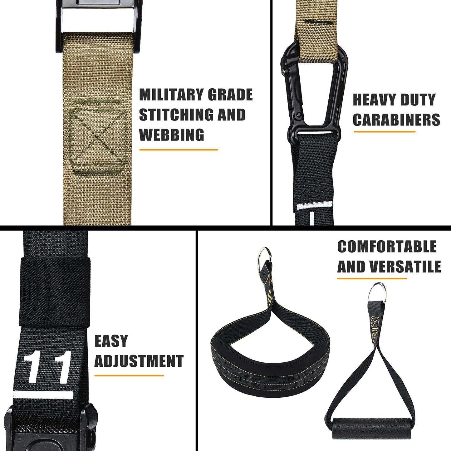 Bodytorc Suspension Trainer, Bodyweight Training Straps for Full Body Workouts at Home, Includes Door Anchor, Extension Arms and Advanced Foot Straps. Green
