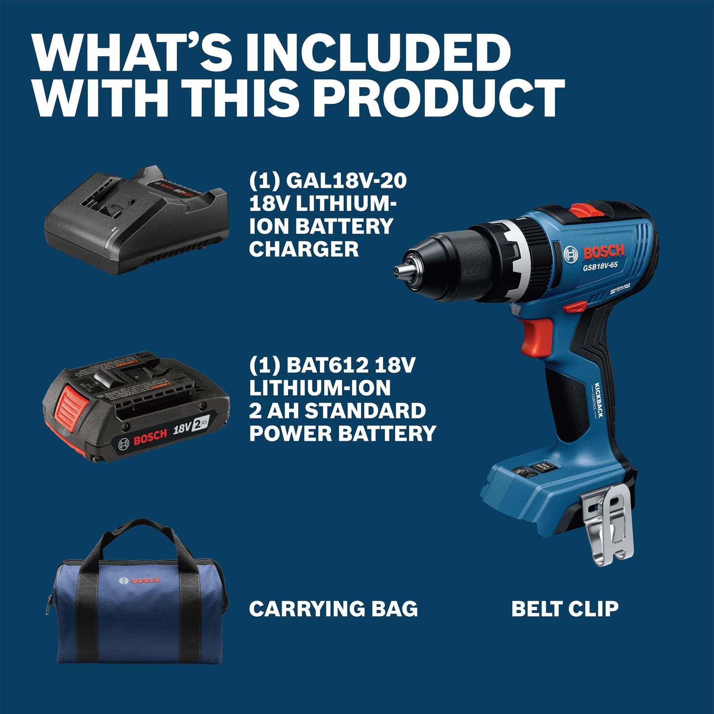 Bosch GSB18V-65B12 1/2in Brushless Hammer Drill/Driver Kit (Reconditioned)