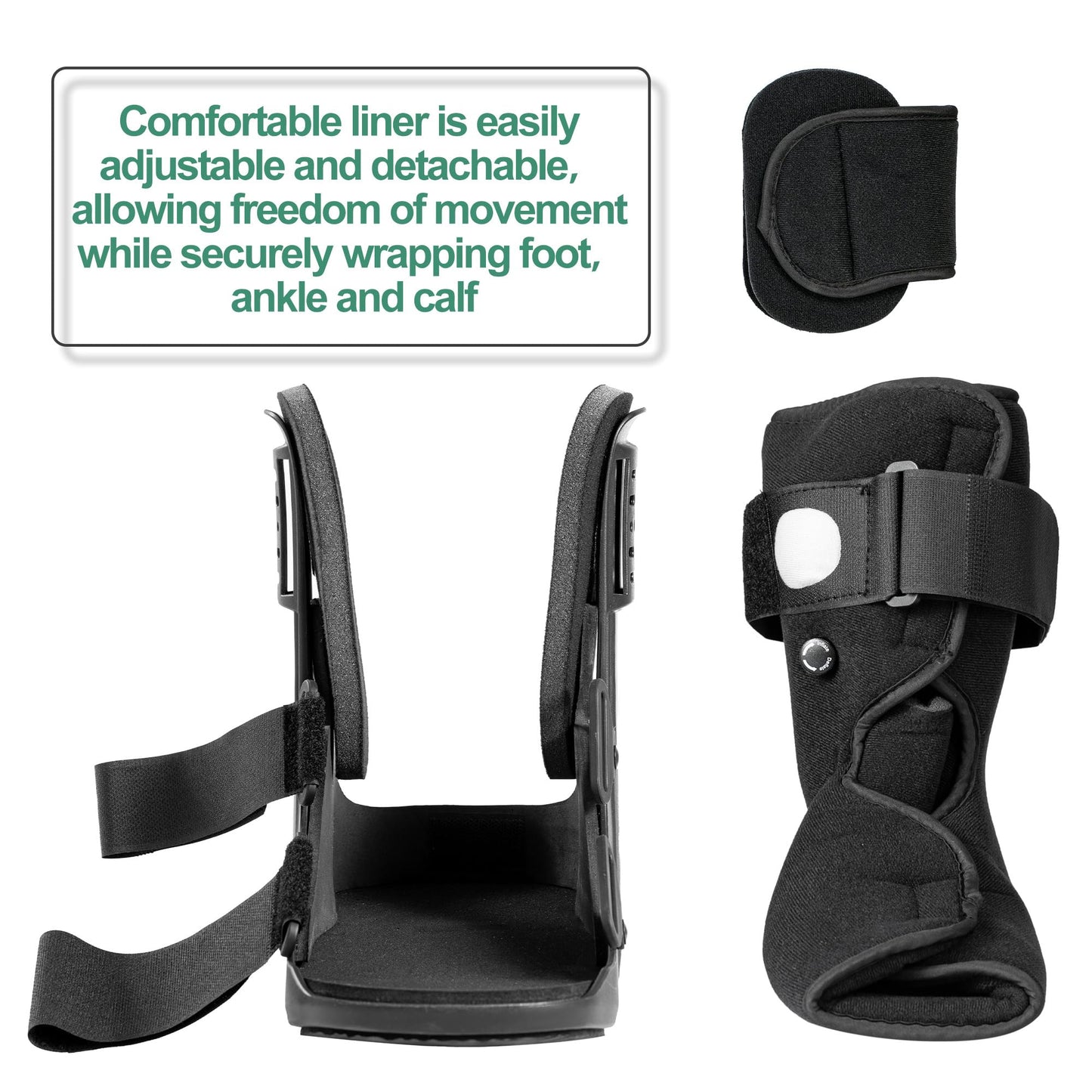 Jewlri Air Walking Boot, Fracture Boot Short Walker Protection Fits Left or Right Foot Ankle Support for Injuries Fractures Sprains Black M