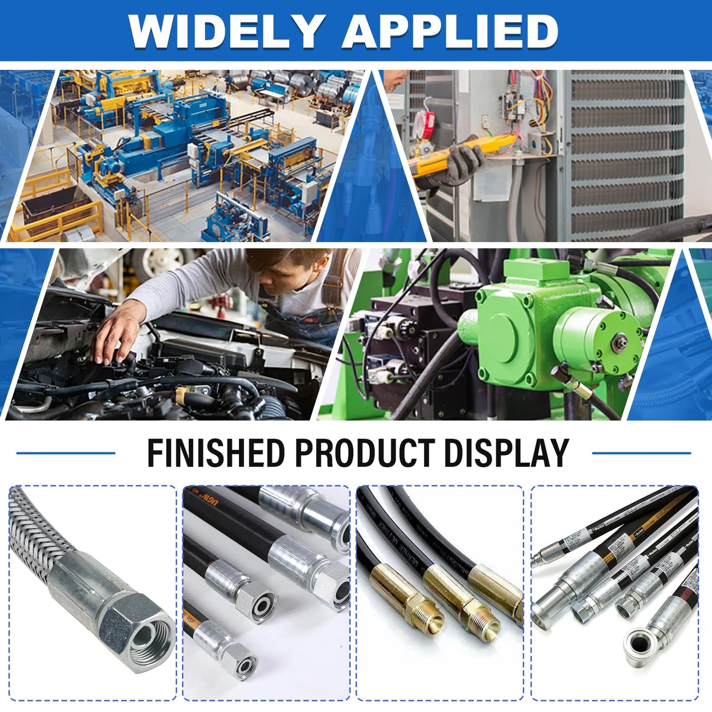 LABFENG Pneumatic Hydraulic Crimper with 8 Dies, 40MPa High Pressure, for Hose and Pipe Assembly,0.24"-1" Crimp Range