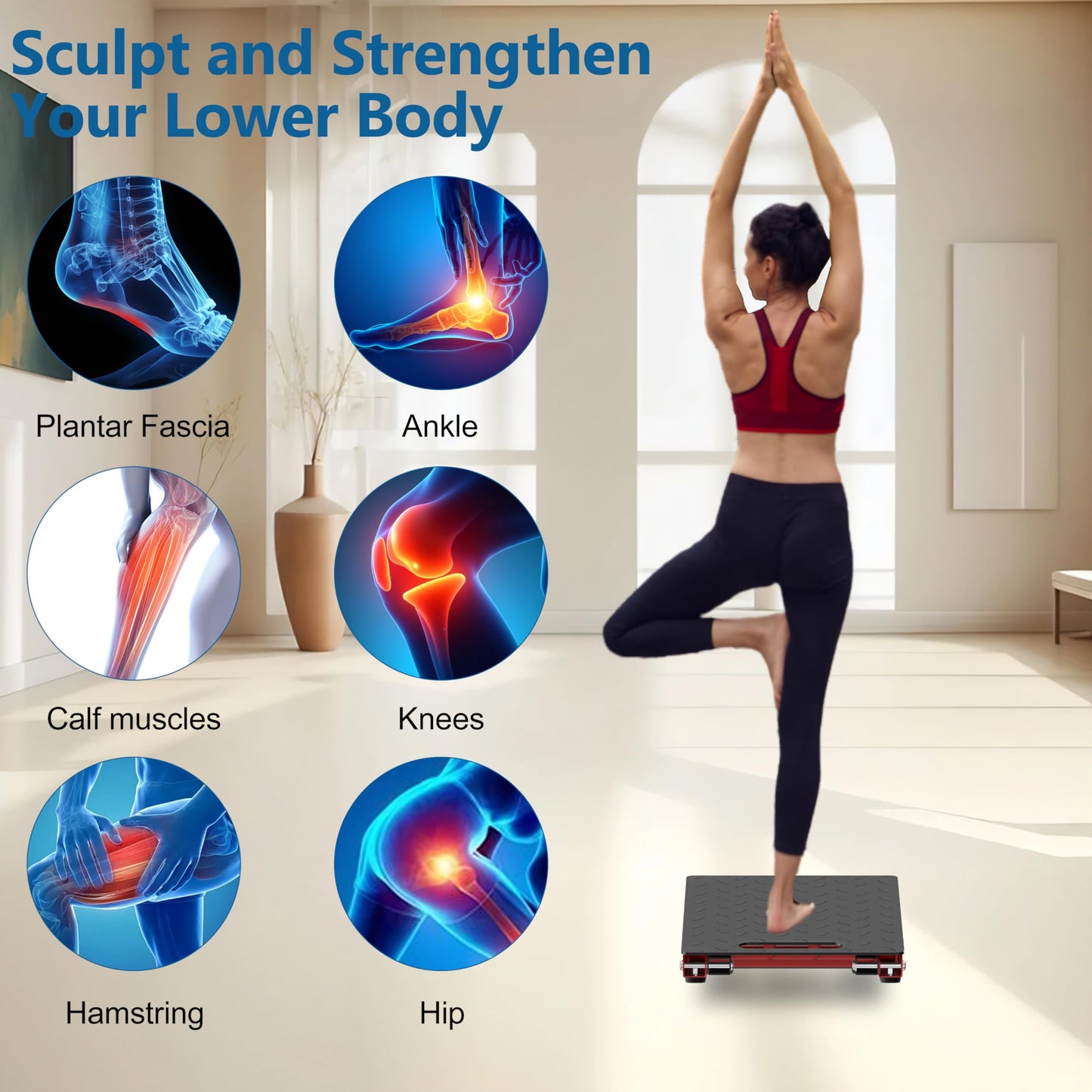 Rumoid Slant Board for Calf Stretching, Heavy Duty Steel Calf Stretcher, 5-Level Adjustable Incline Board, 650 lbs Weight Capacity for Ankle Foot Knee Pain Relief, Physical Therapy & Plantar Fasciitis