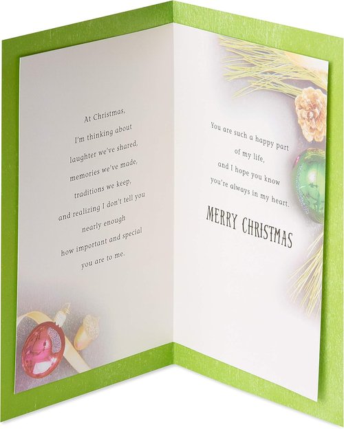 American Greetings Christmas Card - Festive Ornaments & Pine Branches for Someone Special