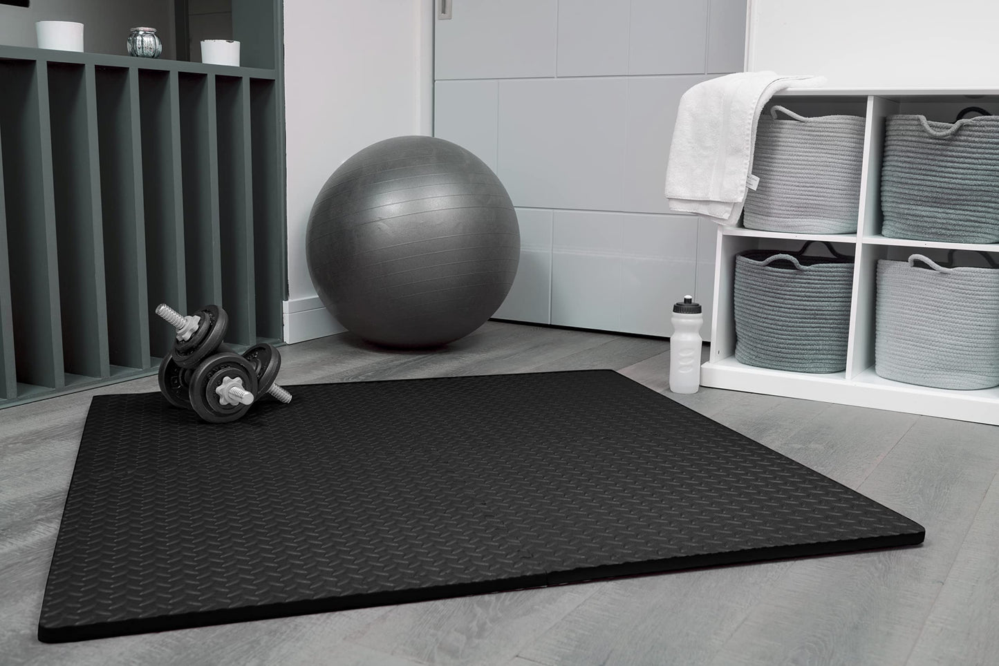 Kangler 20 pcs Gym Mats Set - EVA Foam Puzzle Floor Mats, High-Density Interlocking Foam Floor Tiles Home Workout Exercise Mats for Play-Room Garage Pool Treadmill Garage Kitchen Flooring
