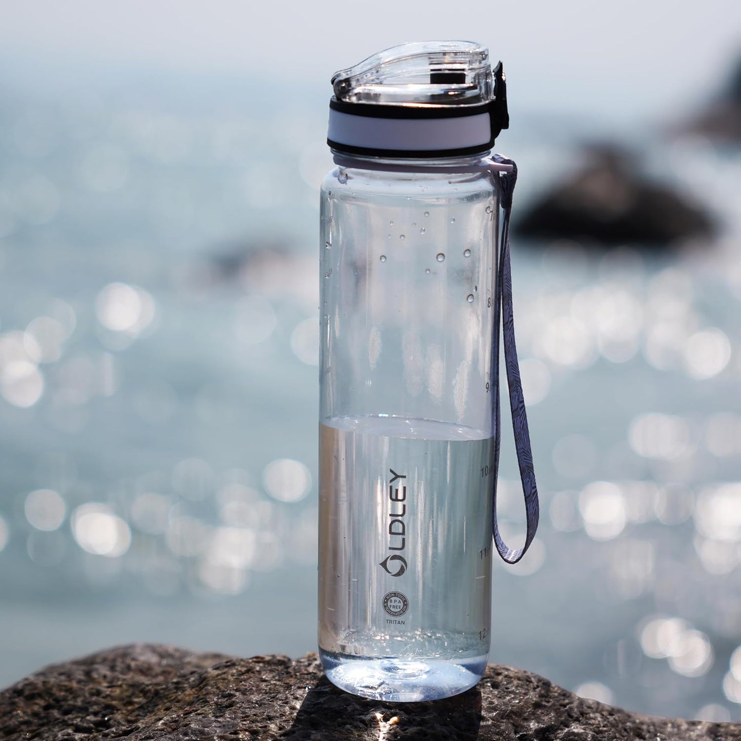 OLDLEY 32 oz Motivational Water Bottle - Leakproof, BPA-Free with Time Marker & Strap | Ideal for Gym, School, Travel