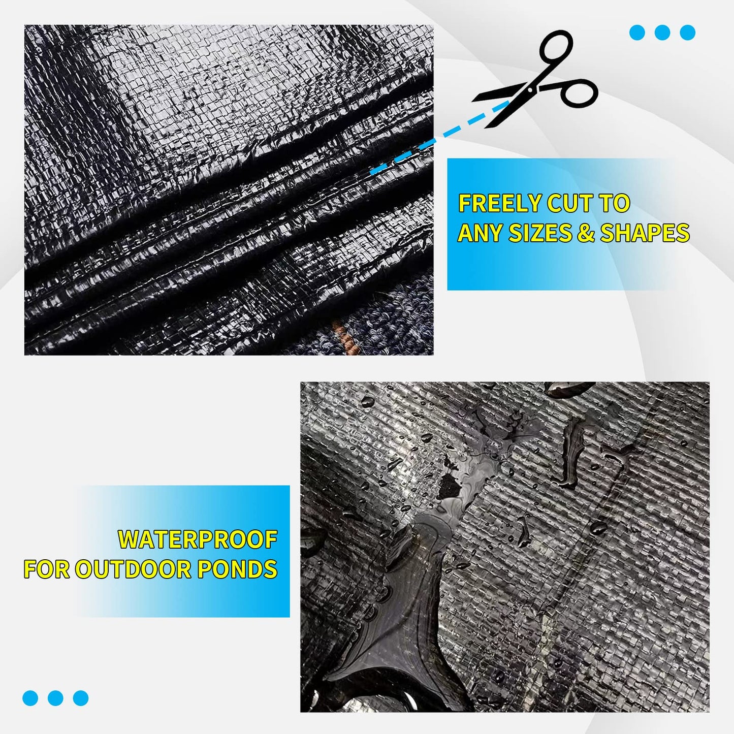 Coocure 25X30FT Reinforced PE Pond Liner, 28Mil Thickness Pond Liners for Outdoor Ponds, Hemmed Edge with Buttonholes Liners for KOI/Fish, Duck Pond and Waterscape.