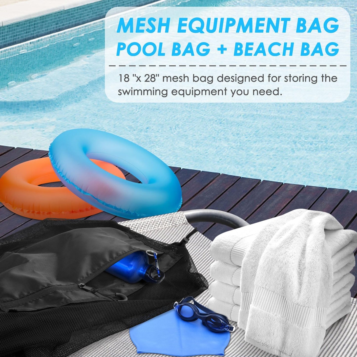 BROTOU Sports Mesh Bags - 1/2/4/6PCS Heavy Duty Drawstring Bags for Sports Equipment, Beach, Travel, Gym, Swimming, Camping Gear with Shoulder Strap
