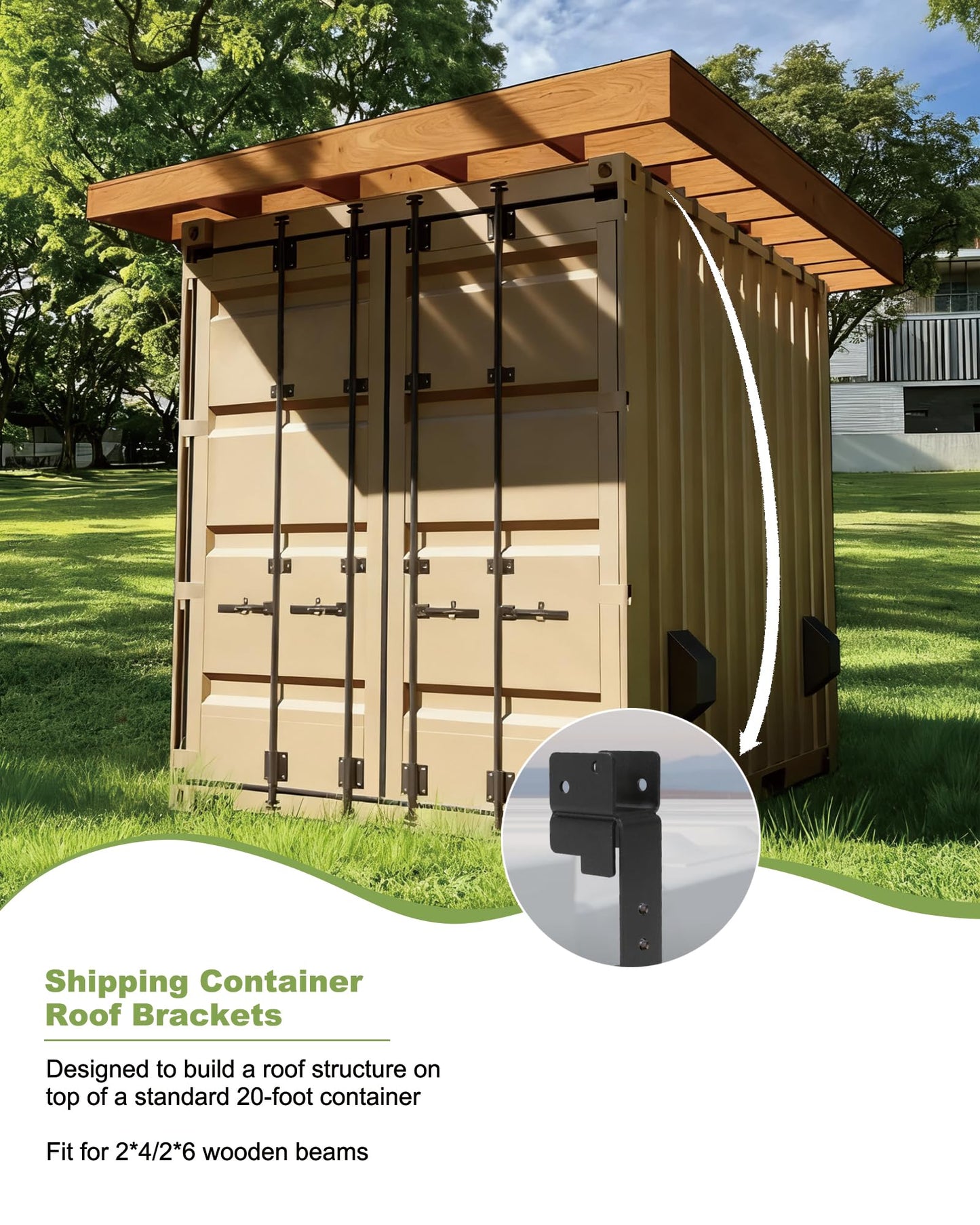Wood Truss Brackets for Shipping Containers, Shipping Container Roof Brackets Fit for 20 FT Shipping Containers, Fit for DIY Enthusiasts Transform Shipping Containers into Homes, Offices, Studios