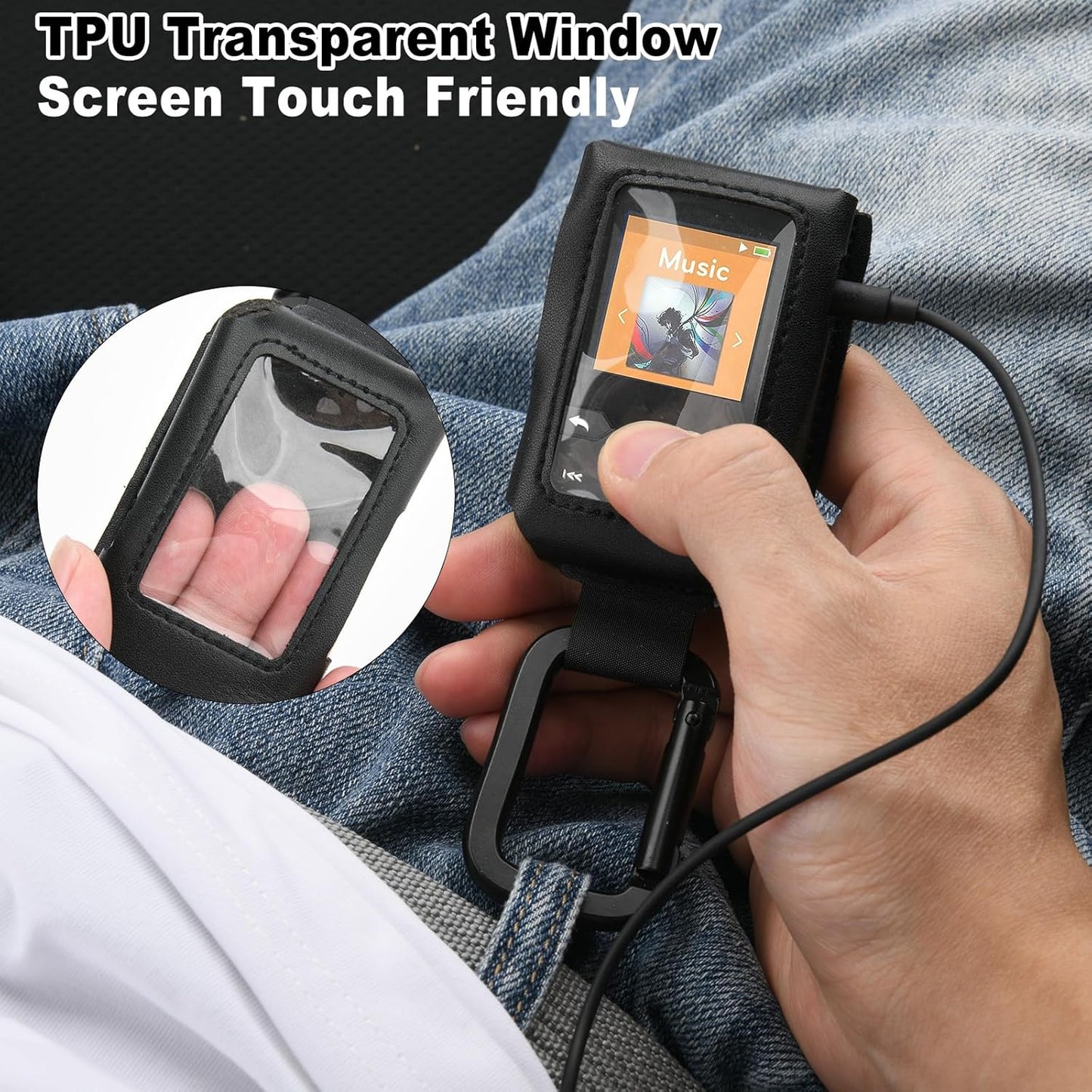 TXEsign MP3 MP3 MP3 Player Case Carrying Pouch Compatible with SanDisk Clip Sport Plus/Clip Jam/Clip Sport Player