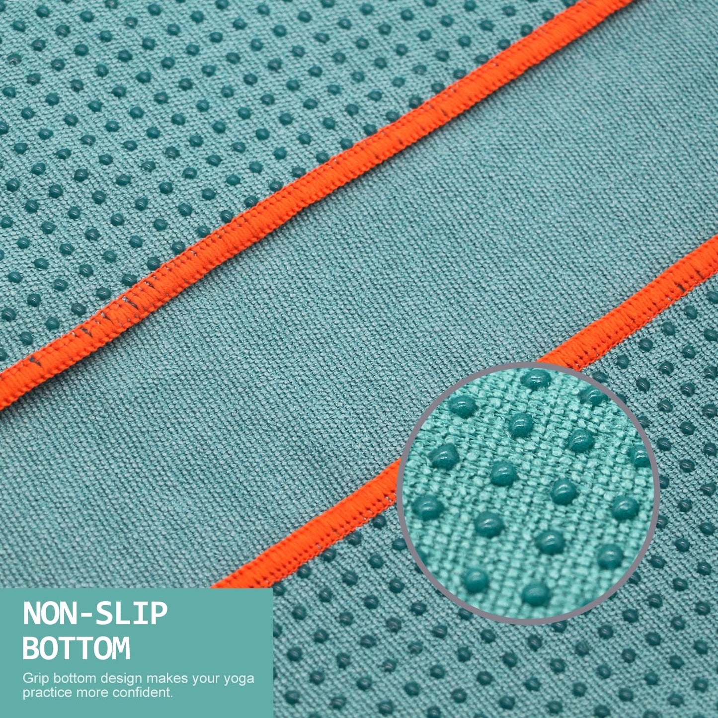Eunzel 2 Pack Hot Yoga Towel with Grip Dot, Non Slip Yoga Mat Towe Sweat Absorbent Towel for Hot Yoga,Bikram, Pilates and Fitness 72" x 24", Dark Cyan/Steel Blue