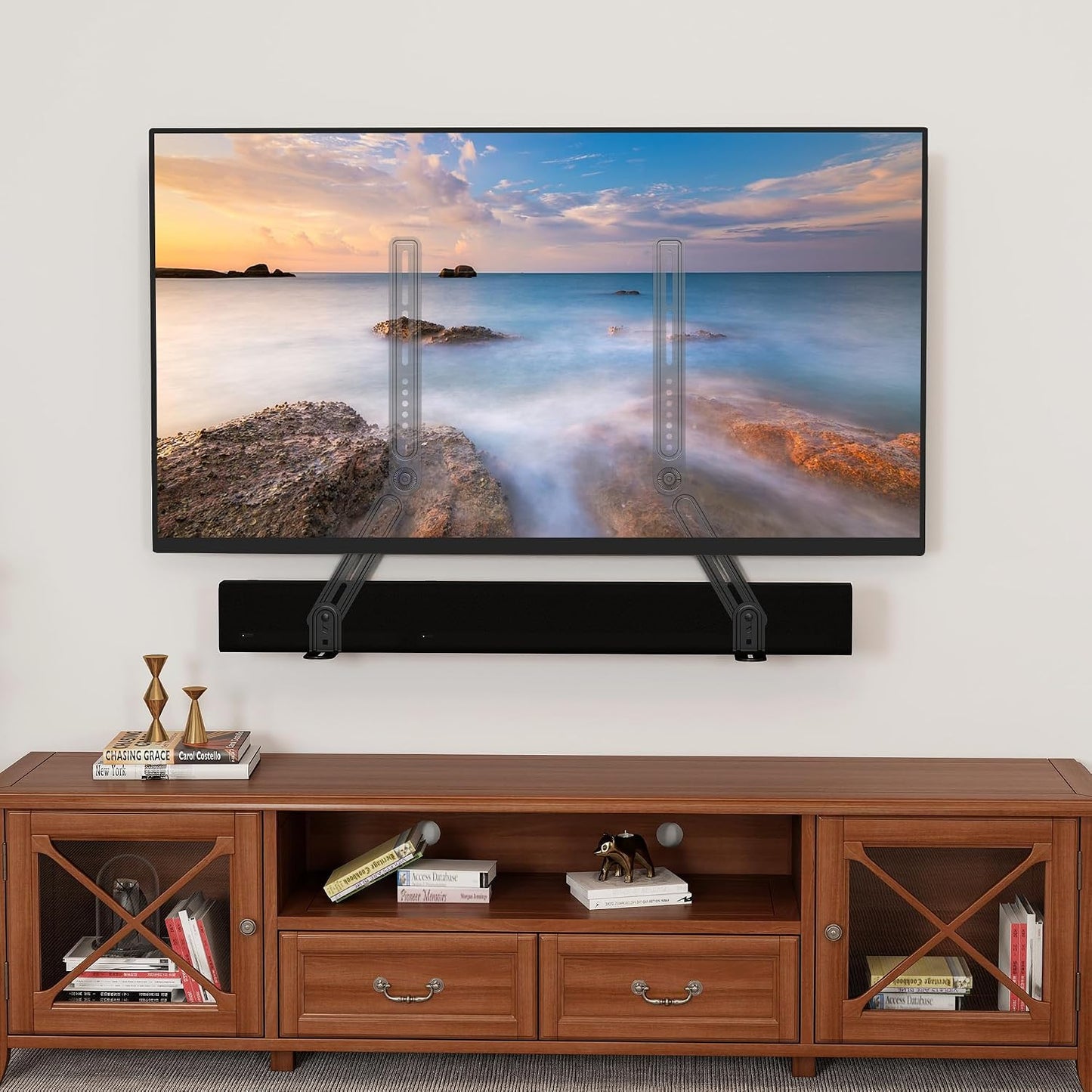 XINLEI 23 65 Inch 22 lbs SBR303 Universal Sound Bar Mounts with Detachable Long Extension Plates Fits Most to TVs