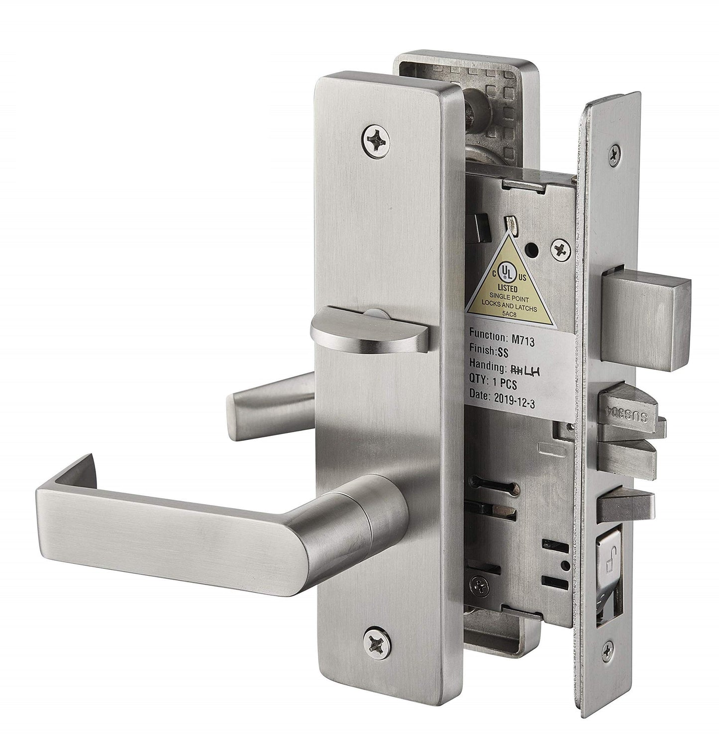 Commercial Heavy Duty Mortise Lock Escutcheon Plate Handle Set for Entrance/Office Front Door F20