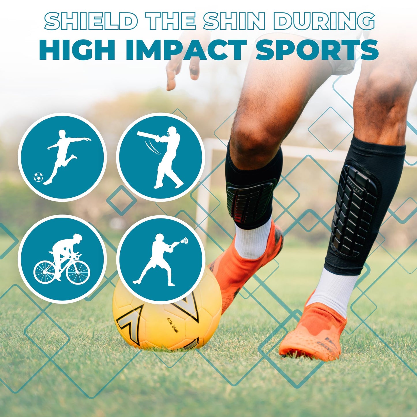 Bodyprox Soccer Shin Guards Sleeves for Men, Women and Youth (Large)