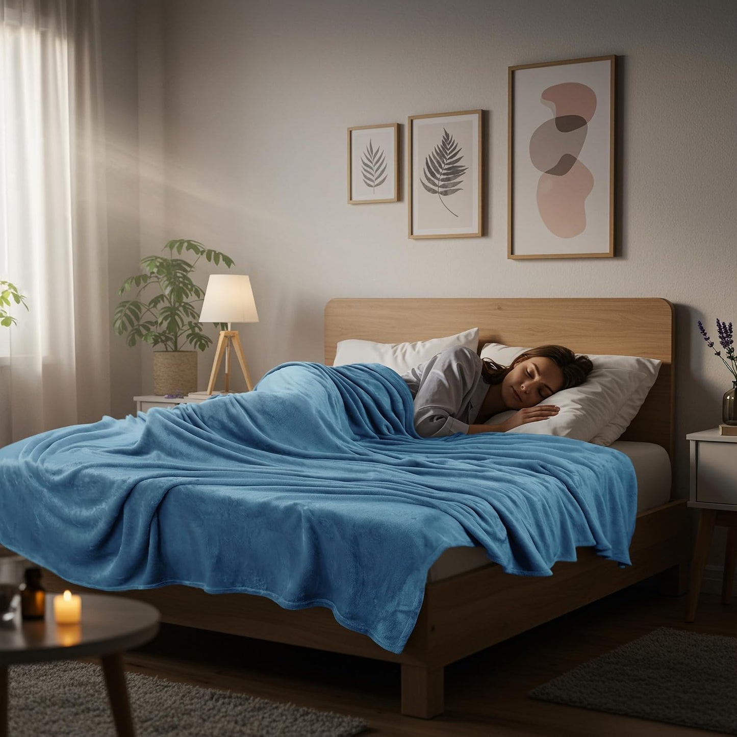 Utopia Bedding Fleece Blanket - King Size Luxury Soft Microfiber in Washed Blue (90x102 Inch)