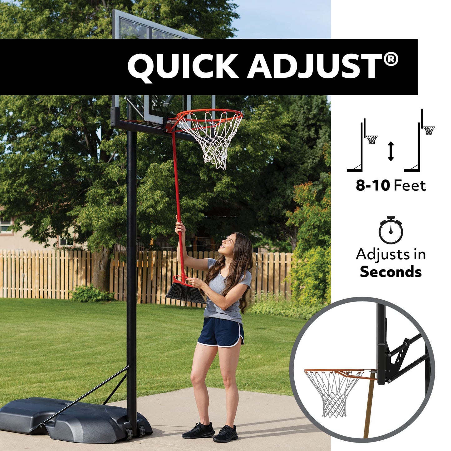 LIFETIME 90168 Portable Basketball Hoop 48-Inch Polycarbonate Backboard System, Blue