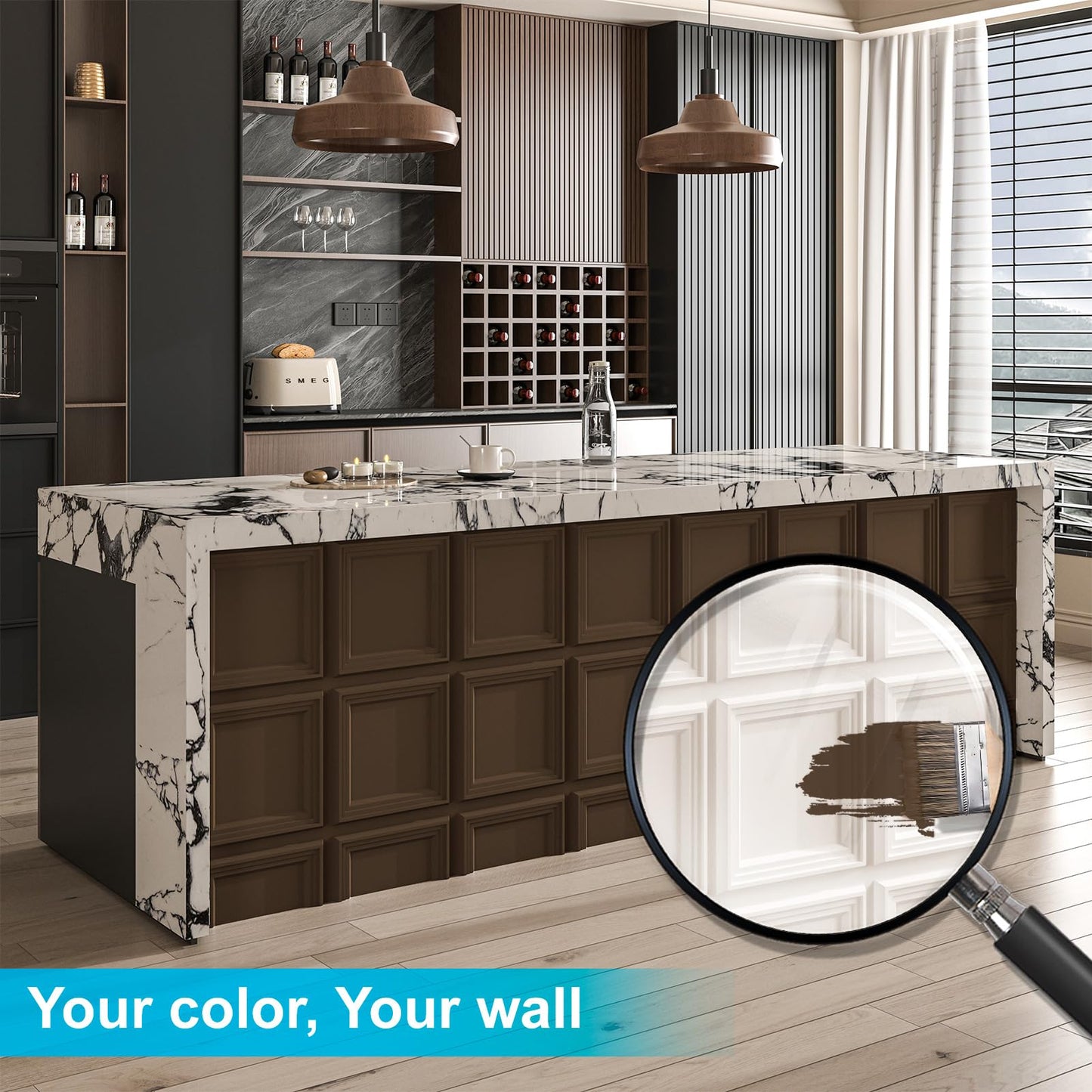 Art3d 33-Pack 3D Textured Accent Wall Panel for Interior Décor, Waterproof PVC Decorative Wall Paneling for Living Room Bedroom Gaming Room Office, 11.8"x11.8" Cover 32.Sq.Ft., White