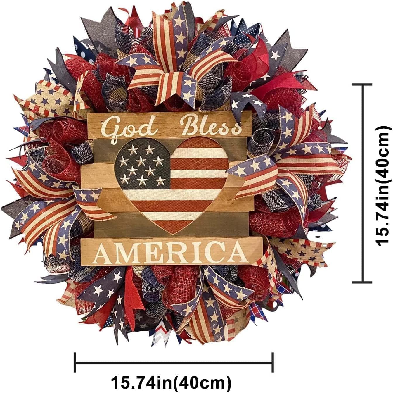250th Anniversary Patriotic Wreath - 3D Eagle Design for Front Door | All-Weather Red, White, and Blue Decoration