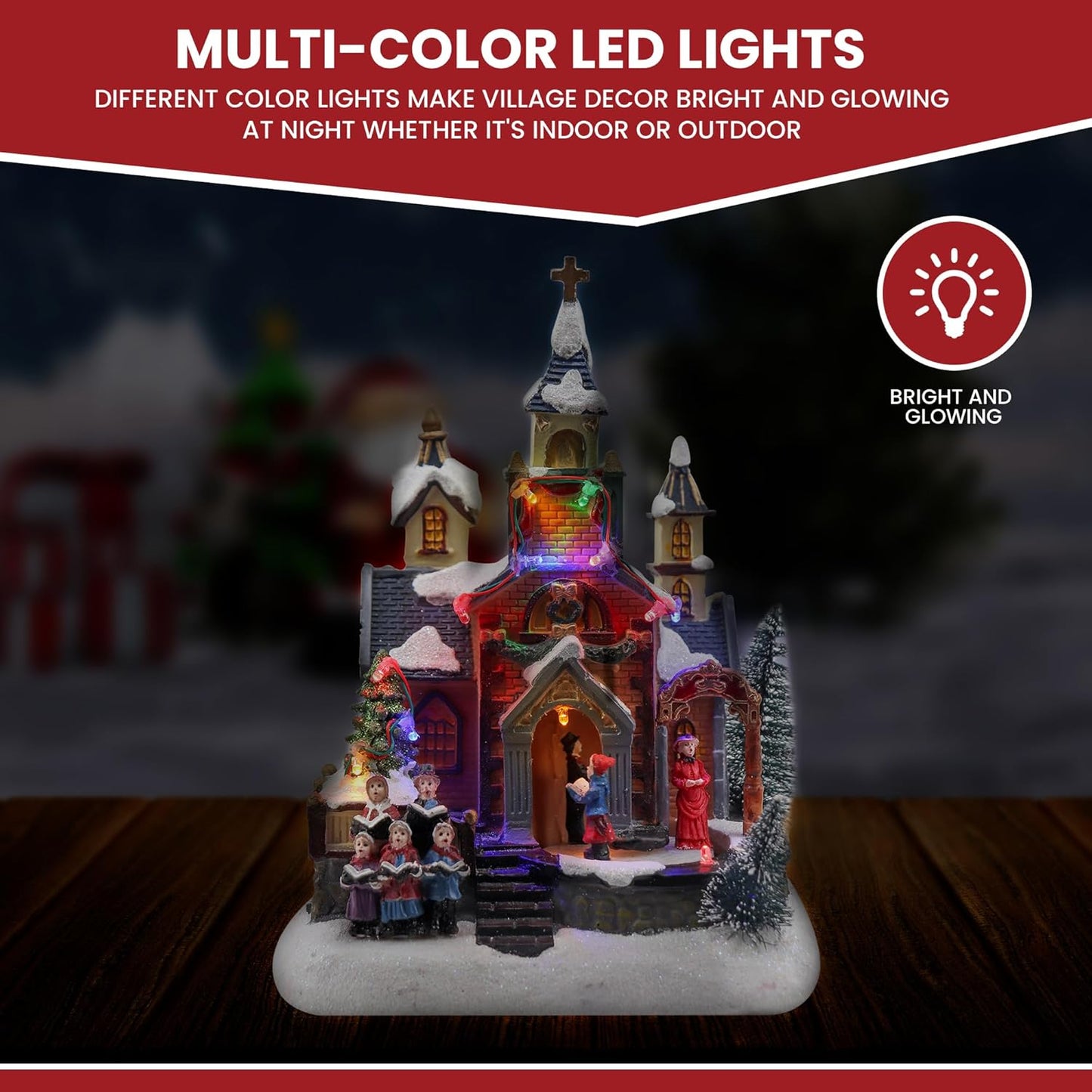 Regine Switzerland Christmas Village Church Scene - Animated Pre-Lit Musical Winter Display | Perfect Holiday Decoration